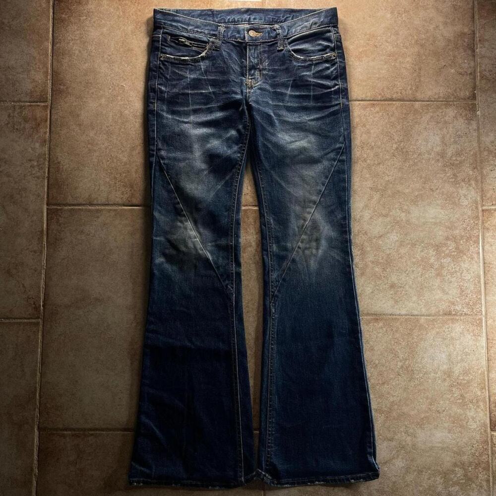 Japanese Archive Vintage Faded Flared Low-rise Denim Jeans Blue size 30